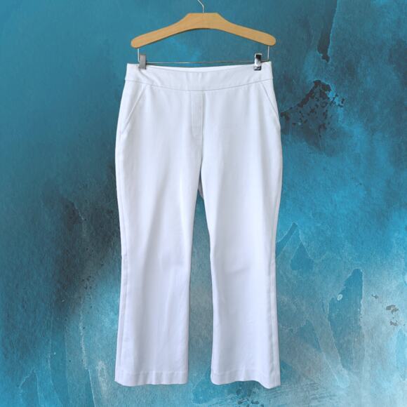 SPANX On-The-Go Cropped Kick Flare Pants Classic White Small 2-4 Summer - Picture 2 of 11